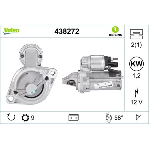 VALEO Starter VALEO ORIGINS NEW OE TECHNOLOGIE