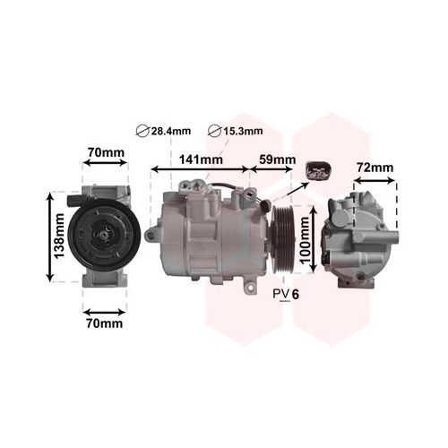 VAN WEZEL Kompressor, Klimaanlage *** IR PLUS ***