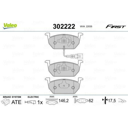 VALEO Bremsbelagsatz, Scheibenbremse FIRST
