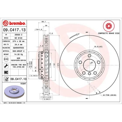 BREMBO Bremsscheibe PRIME LINE - Composite