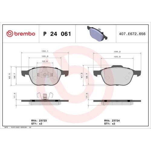 BREMBO Bremsbelagsatz, Scheibenbremse XTRA LINE