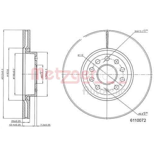 METZGER Bremsscheibe GREENPARTS