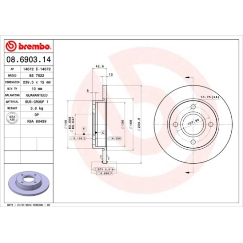 BREMBO Bremsscheibe PRIME LINE