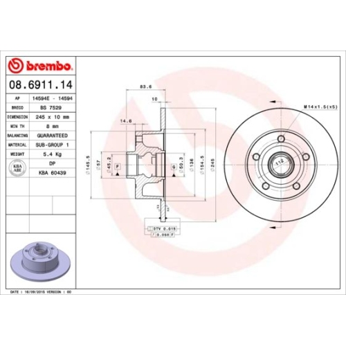 BREMBO Bremsscheibe PRIME LINE