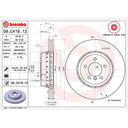 BREMBO Bremsscheibe PRIME LINE - Composite