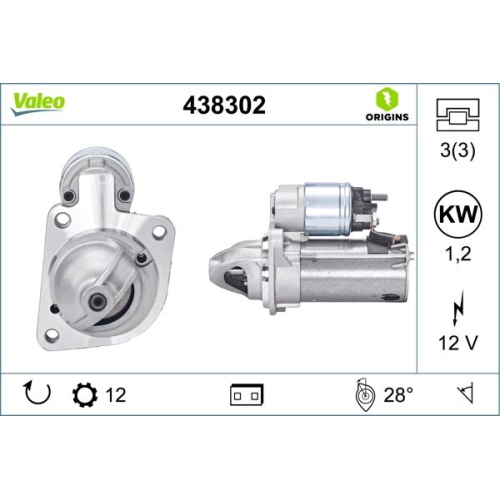 VALEO Starter VALEO ORIGINS NEW OE TECHNOLOGIE