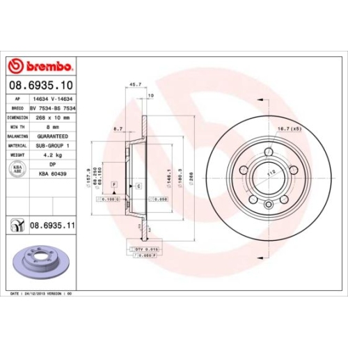 BREMBO Bremsscheibe PRIME LINE - UV Coated