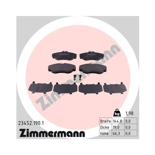 ZIMMERMANN Bremsbelagsatz, Scheibenbremse