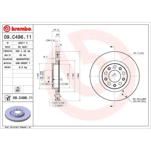 BREMBO Bremsscheibe PRIME LINE - UV Coated