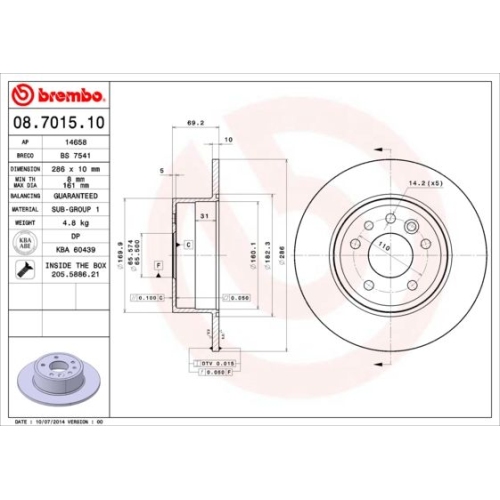 BREMBO Bremsscheibe PRIME LINE