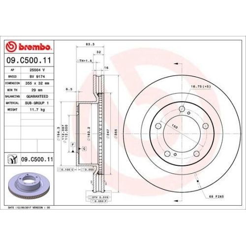 BREMBO Bremsscheibe PRIME LINE - UV Coated