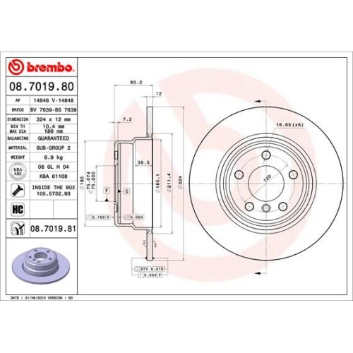 BREMBO Bremsscheibe PRIME LINE - UV Coated