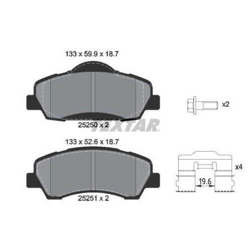 TEXTAR Bremsbelagsatz, Scheibenbremse Q+
