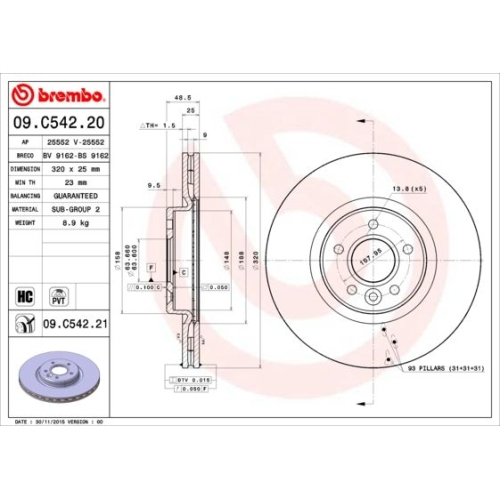 BREMBO Bremsscheibe PRIME LINE - UV Coated