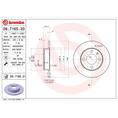 BREMBO Bremsscheibe PRIME LINE - UV Coated