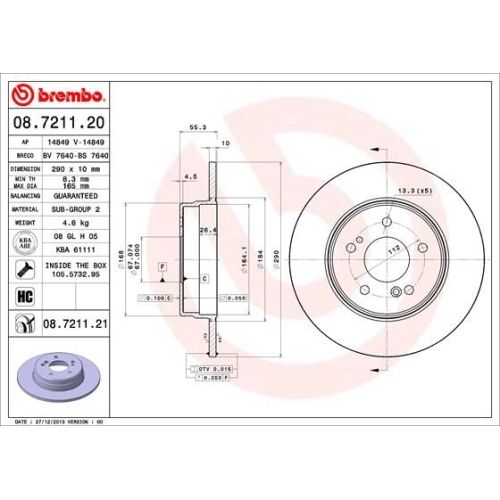 BREMBO Bremsscheibe PRIME LINE - UV Coated