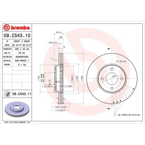 BREMBO Bremsscheibe PRIME LINE - UV Coated