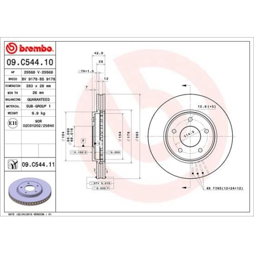 BREMBO Bremsscheibe PRIME LINE - UV Coated