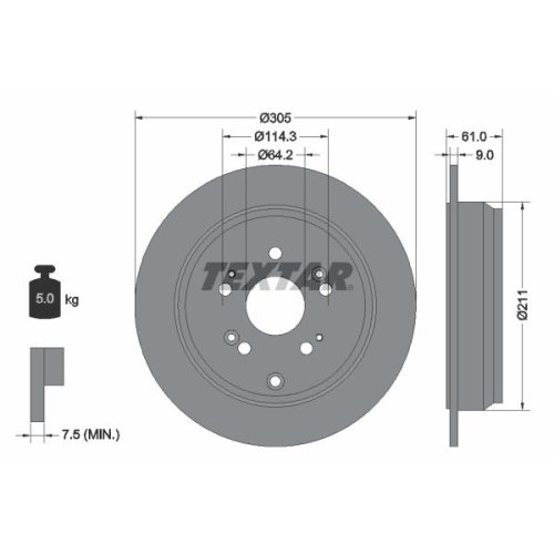 TEXTAR Bremsscheibe PRO