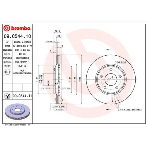 BREMBO Bremsscheibe PRIME LINE - UV Coated