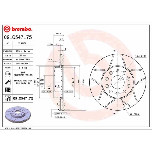 BREMBO Bremsscheibe XTRA LINE - Max