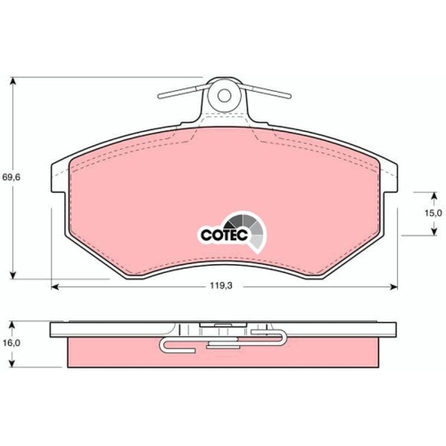 TRW Bremsbelagsatz, Scheibenbremse COTEC