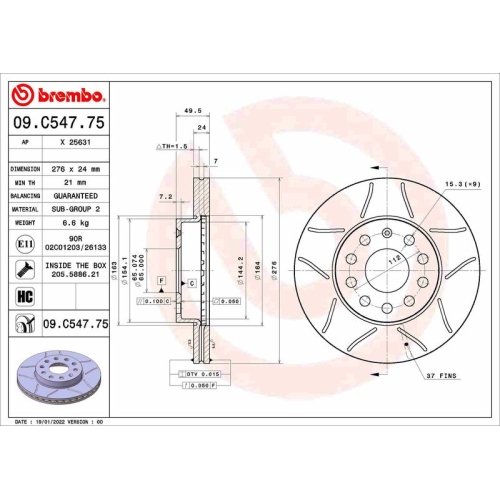 BREMBO Bremsscheibe XTRA LINE - Max