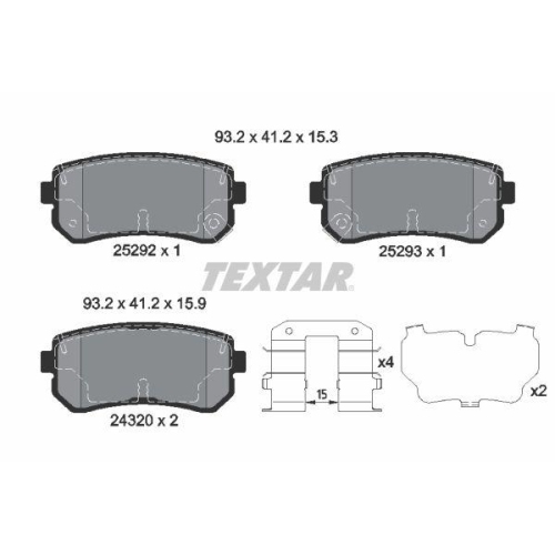 TEXTAR Bremsbelagsatz, Scheibenbremse Q+