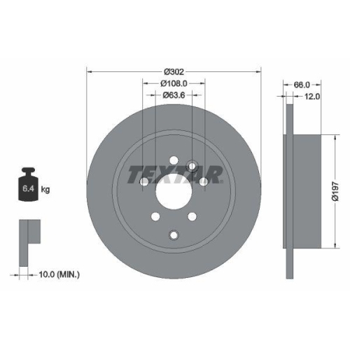 TEXTAR Bremsscheibe PRO