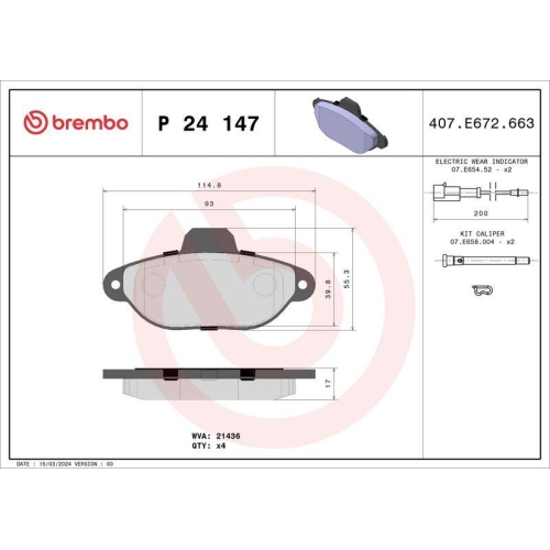 BREMBO Bremsbelagsatz, Scheibenbremse PRIME LINE