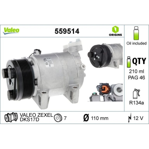 VALEO Kompressor, Klimaanlage VALEO ORIGINS NEW OE TECHNOLOGIE