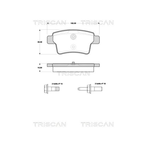 TRISCAN Bremsbelagsatz, Scheibenbremse