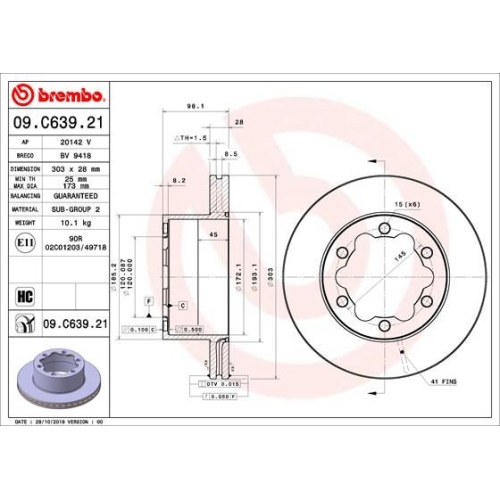 BREMBO Bremsscheibe PRIME LINE - UV Coated