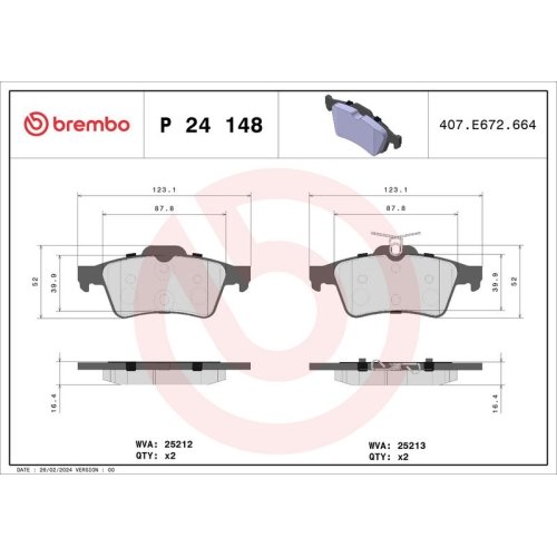 BREMBO Bremsbelagsatz, Scheibenbremse XTRA LINE