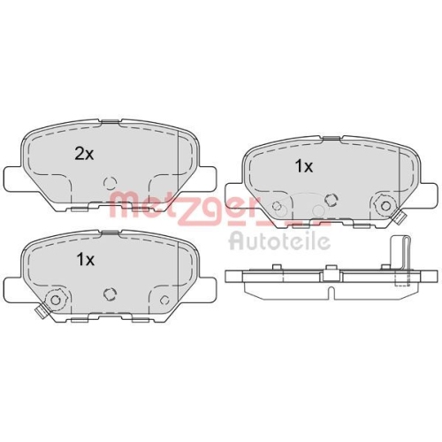 METZGER Bremsbelagsatz, Scheibenbremse GREENPARTS