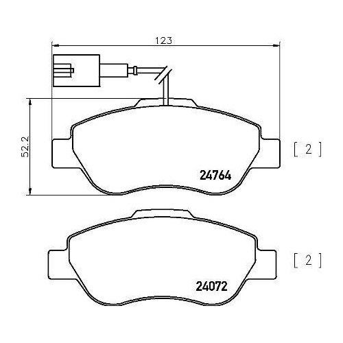 BREMBO Bremsbelagsatz, Scheibenbremse PRIME LINE