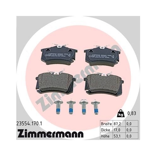 ZIMMERMANN Bremsbelagsatz, Scheibenbremse