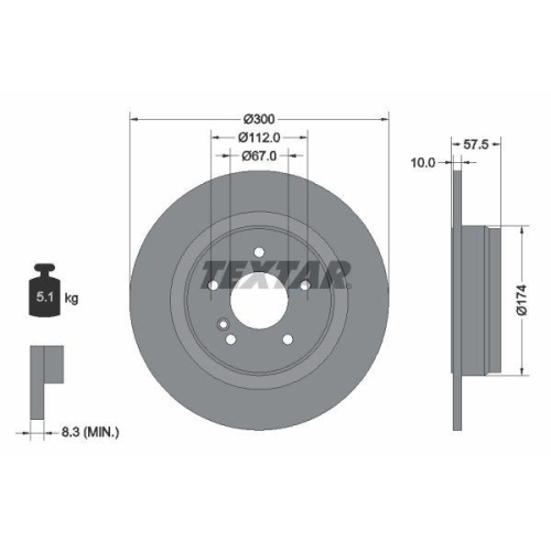 TEXTAR Bremsscheibe PRO