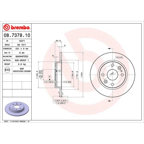 BREMBO Bremsscheibe PRIME LINE