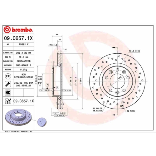 BREMBO Bremsscheibe XTRA LINE - Xtra