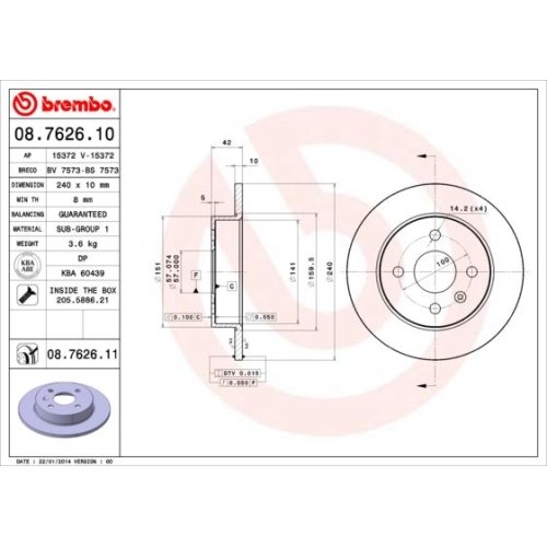 BREMBO Bremsscheibe PRIME LINE - UV Coated