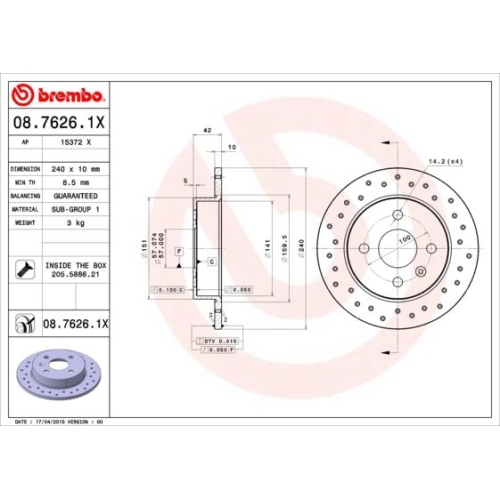 BREMBO Bremsscheibe XTRA LINE - Xtra