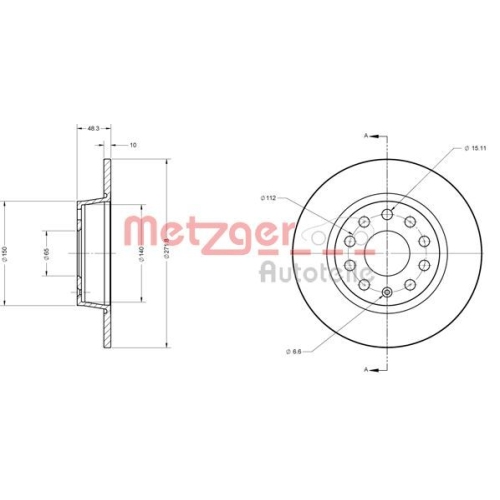 METZGER Bremsscheibe GREENPARTS