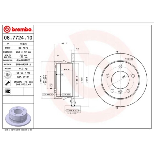 BREMBO Bremsscheibe PRIME LINE