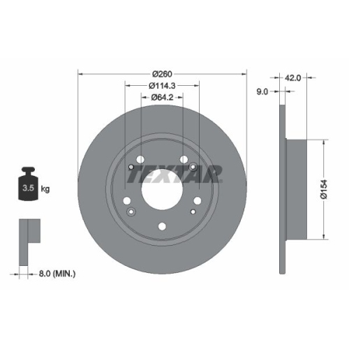 TEXTAR Bremsscheibe PRO