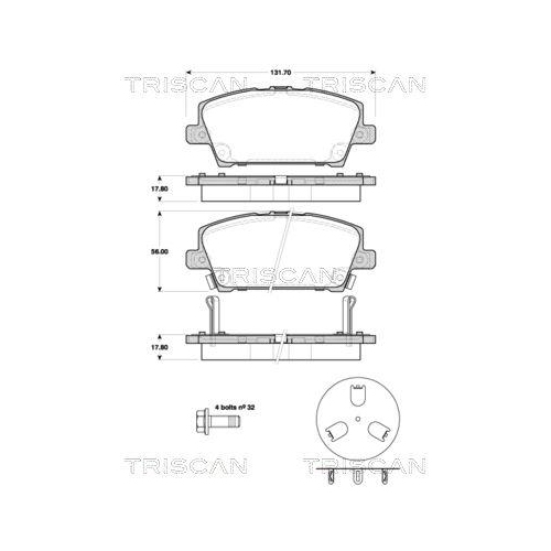 TRISCAN Bremsbelagsatz, Scheibenbremse