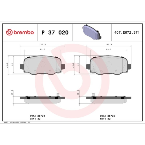 BREMBO Bremsbelagsatz, Scheibenbremse PRIME LINE