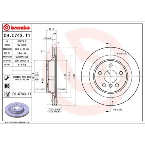 BREMBO Bremsscheibe PRIME LINE - UV Coated