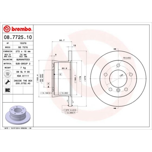 BREMBO Bremsscheibe PRIME LINE