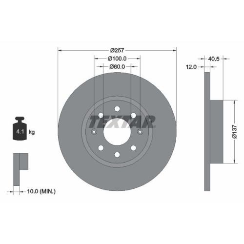 TEXTAR Bremsscheibe PRO